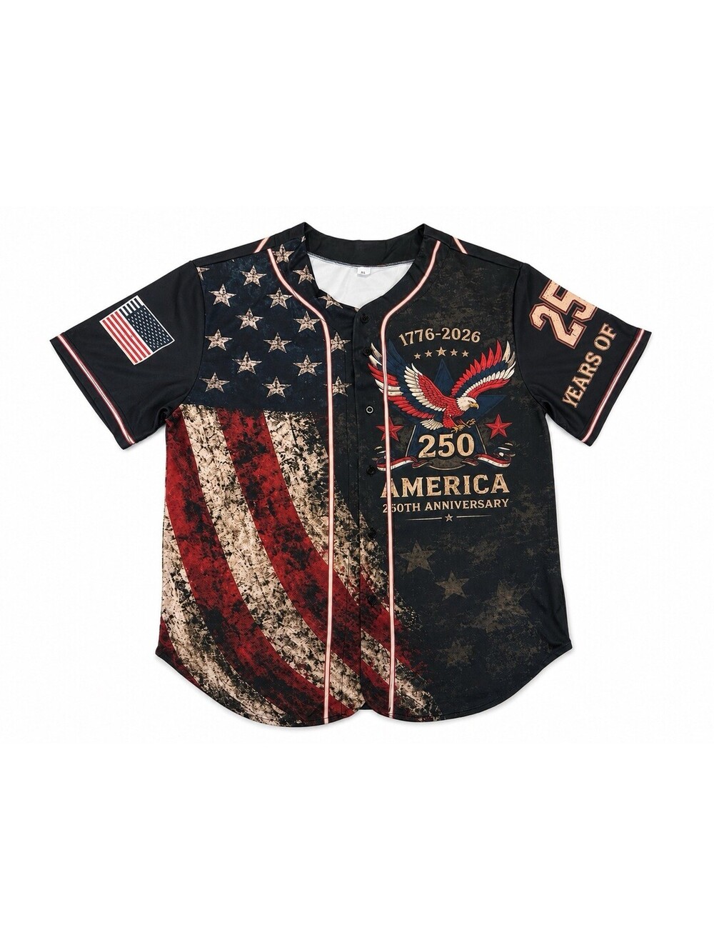 America 250th Anniversary Patriotic Baseball Jersey